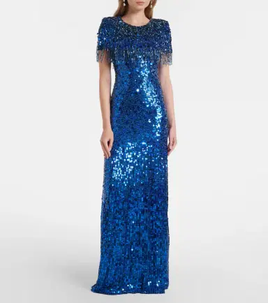 Jenny Packham Embellished fringed gown | Thumbnail 4