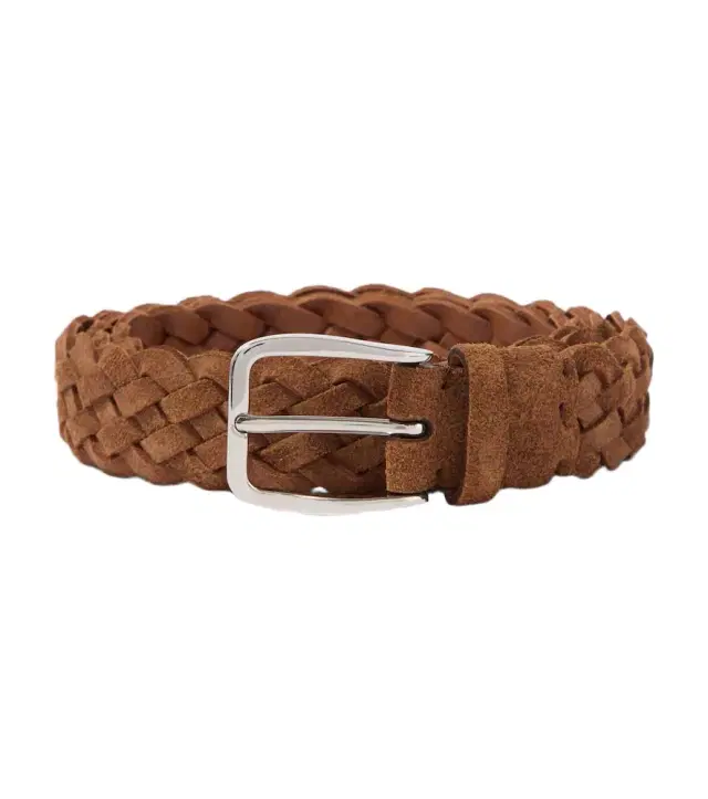 Braided suede belt