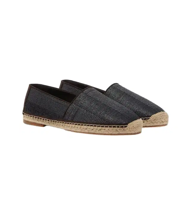 Brunello Cucinelli Suede-trimmed espadrilles