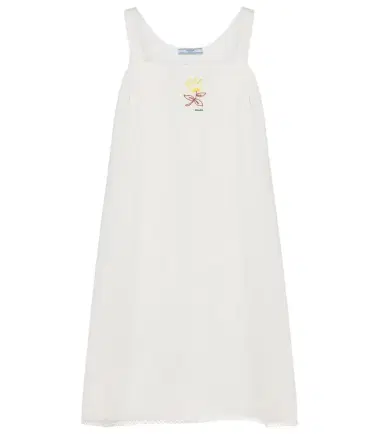 Prada Embroidered linen minidress | Thumbnail 1