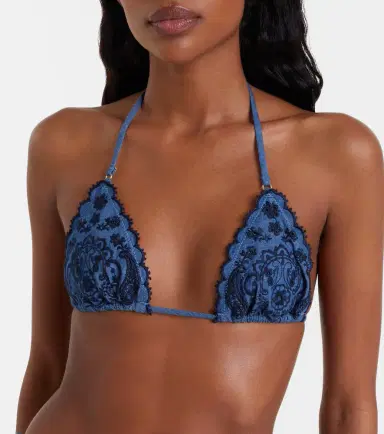 Zimmermann Aster embroidered denim bikini | Thumbnail 2 Zimmermann Aster embroidered denim bikini | Thumbnail 2