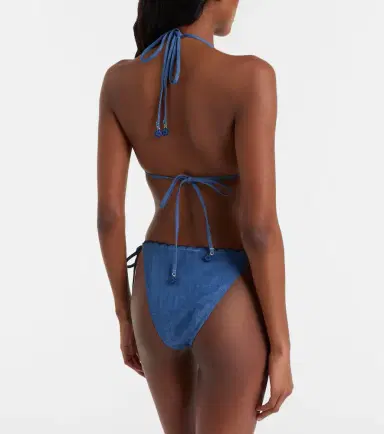 Zimmermann Aster embroidered denim bikini | Thumbnail 4 Zimmermann Aster embroidered denim bikini | Thumbnail 4