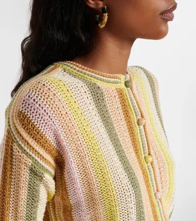 Zimmermann Indra striped crochet cotton cardigan | Thumbnail 3