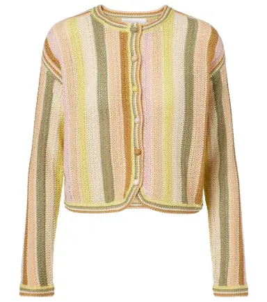 Zimmermann Indra striped crochet cotton cardigan | Thumbnail 1
