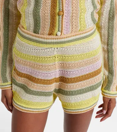Zimmermann Indra crochet striped cotton shorts | Thumbnail 3
