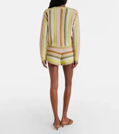 Zimmermann Indra crochet striped cotton shorts | Thumbnail 4