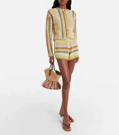 Zimmermann Indra crochet striped cotton shorts | Thumbnail 5