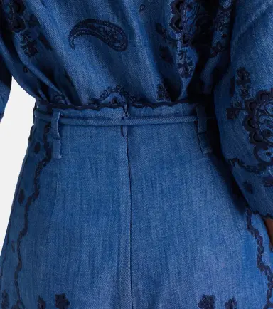 Zimmermann Aster embroidered denim shorts | Thumbnail 2