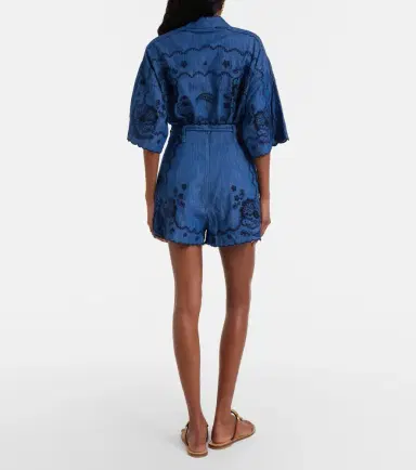 Zimmermann Aster embroidered denim shorts | Thumbnail 4
