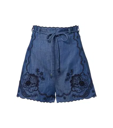 Zimmermann Aster embroidered denim shorts | Thumbnail 1