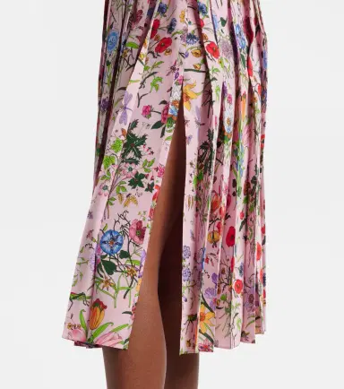 Gucci Flora pleated silk midi skirt | Thumbnail 2 Gucci Flora pleated silk midi skirt | Thumbnail 2