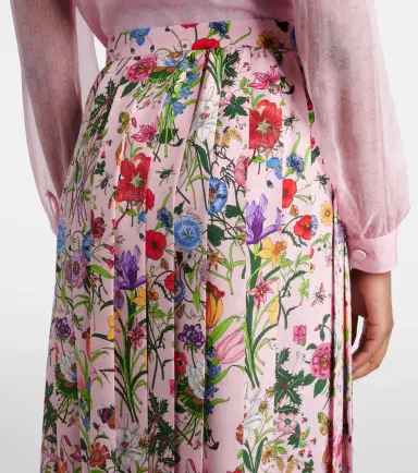 Gucci Flora pleated silk midi skirt | Thumbnail 3 Gucci Flora pleated silk midi skirt | Thumbnail 3