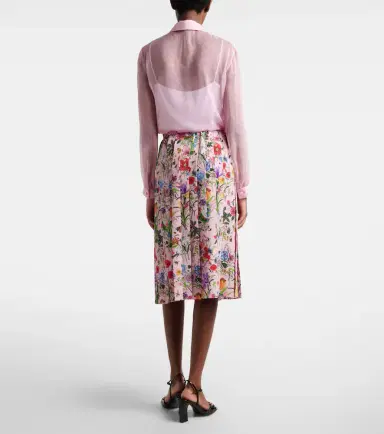 Gucci Flora pleated silk midi skirt | Thumbnail 6 Gucci Flora pleated silk midi skirt | Thumbnail 6