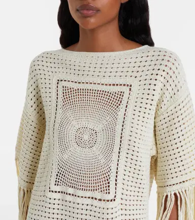 Zimmermann Indra crochet fringed cotton minidress | Thumbnail 4