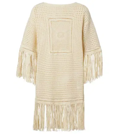 Zimmermann Indra crochet fringed cotton minidress | Thumbnail 1