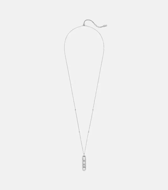 Messika Move 10th 18kt white gold pendant necklace with diamonds