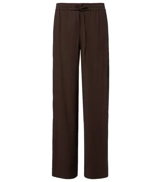 Linen and rayon-blend wide-leg pants