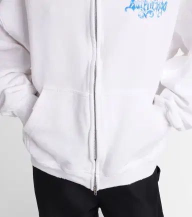 Balenciaga Logo cotton jersey zip-up hoodie | Thumbnail 2
