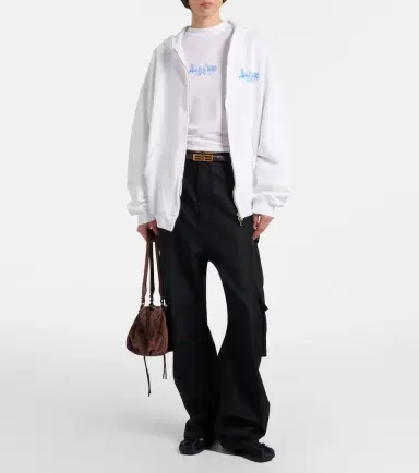 Balenciaga Logo cotton jersey zip-up hoodie | Thumbnail 5