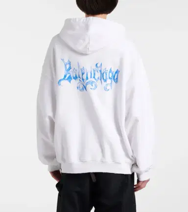 Balenciaga Logo cotton jersey zip-up hoodie | Thumbnail 6