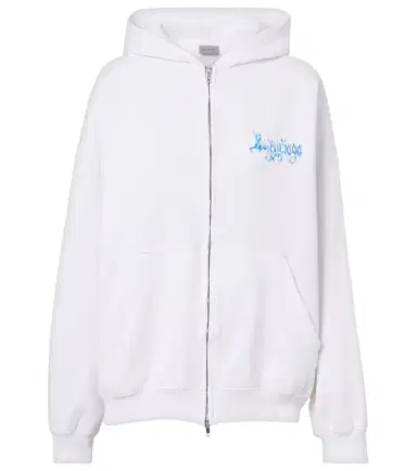 Balenciaga Logo cotton jersey zip-up hoodie | Thumbnail 1