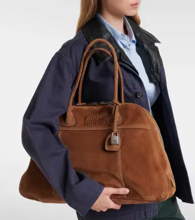Miu Miu Vivant Large suede bowling bag | Thumbnail 5 Miu Miu Vivant Large suede bowling bag | Thumbnail 5