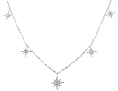 Wish Fine Jewelry 0.50ct Diamond 18K Gold Star Station Necklace | Thumbnail 1 Wish Fine Jewelry 0.50ct Diamond 18K Gold Star Station Necklace | Thumbnail 1
