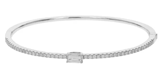 Wish Fine Jewelry 1.00ct Diamond 18K Gold Bangle Bracelet
