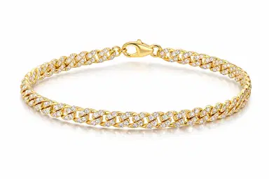 Wish Fine Jewelry 1.45ct Diamond 18K 10mm Cuban Bracelet | Thumbnail 1 Wish Fine Jewelry 1.45ct Diamond 18K 10mm Cuban Bracelet | Thumbnail 1