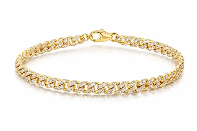 Wish Fine Jewelry 1.45ct Diamond 18K 10mm Cuban Bracelet