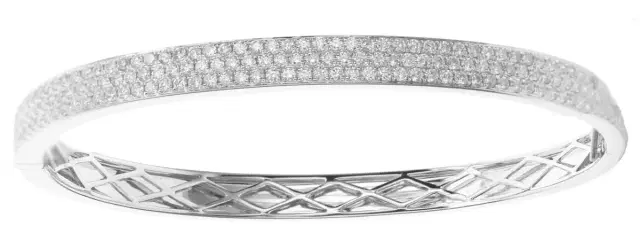 Wish Fine Jewelry 2.00ct Diamond 18K Gold Bangle Bracelet