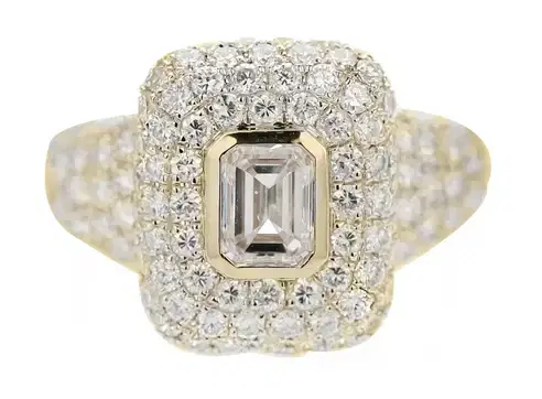 Wish Fine Jewelry 2.70ct Diamond 18K Gold Statement Cluster Ring
