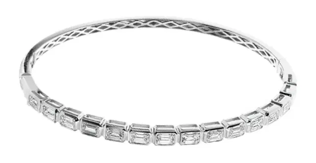 Wish Fine Jewelry 3.20ct Diamond 18K Gold Bangle Bracelet