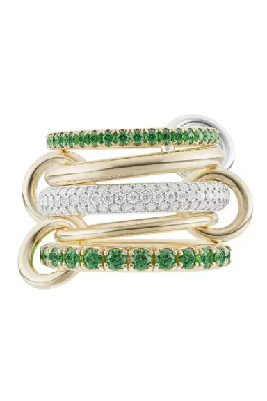 Spinelli Kilcollin Emerald Diamond 5 Band Chloe Vert Ring | Thumbnail 1 Spinelli Kilcollin Emerald Diamond 5 Band Chloe Vert Ring | Thumbnail 1