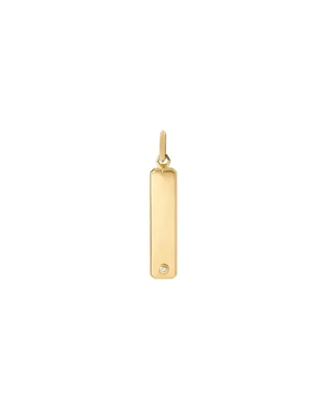 Jennifer Fisher Beveled Dog Tag in 18K Yellow Gold