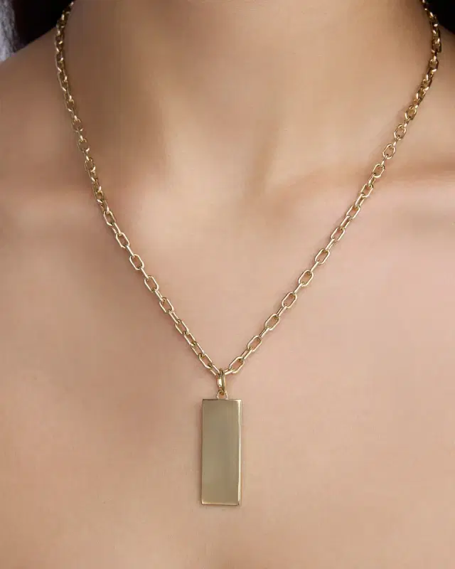 Jennifer Fisher Classic Dog Tag in 18K Yellow Gold