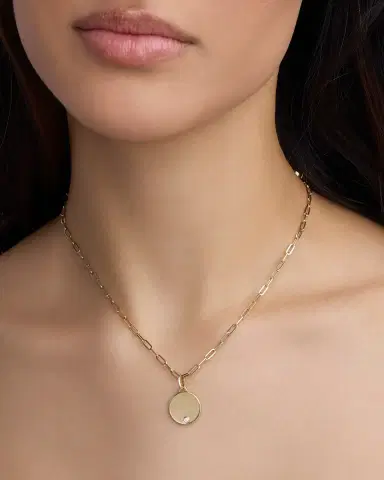 Jennifer Fisher Small Circle with Diamond in 18K Yellow Gold | Thumbnail 2