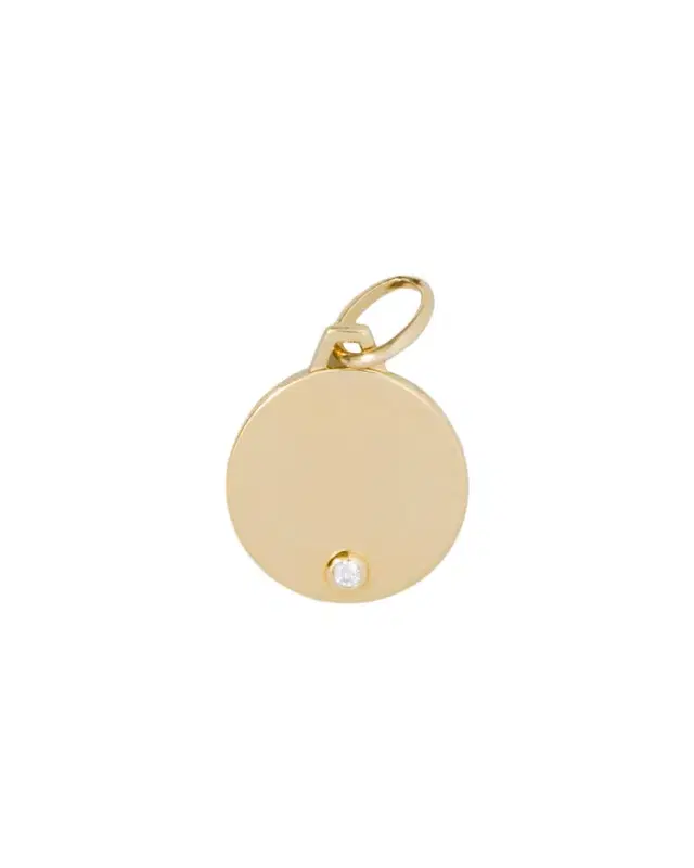 Jennifer Fisher Small Circle with Diamond in 18K Yellow Gold