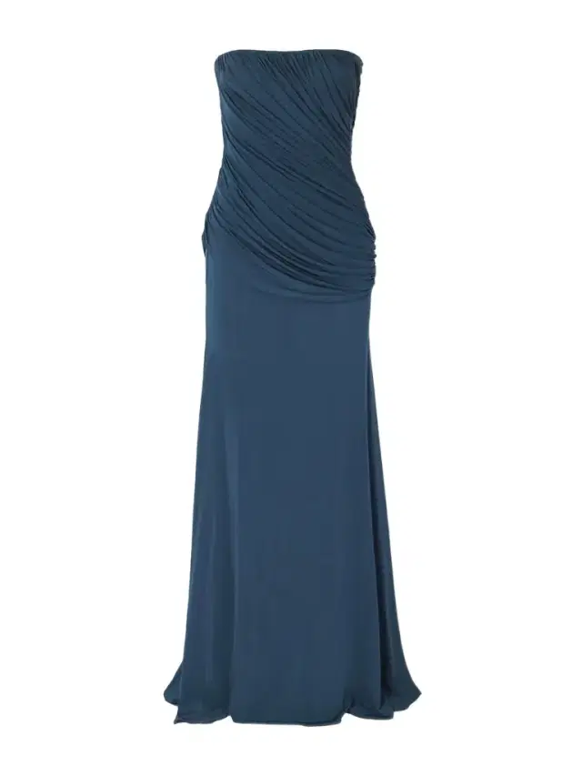 Strapless Draped Jersey Gown