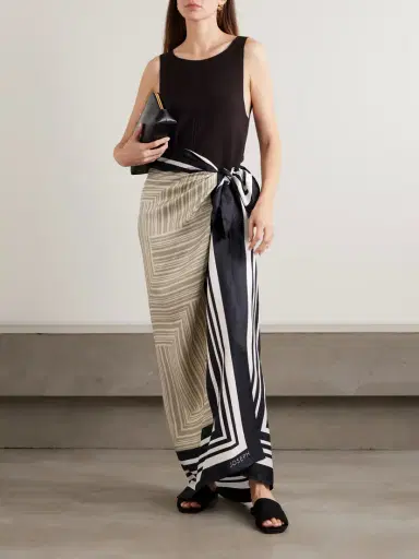 Joseph Nixie Striped Silk Satin-twill Pareo | Thumbnail 2 Joseph Nixie Striped Silk Satin-twill Pareo | Thumbnail 2