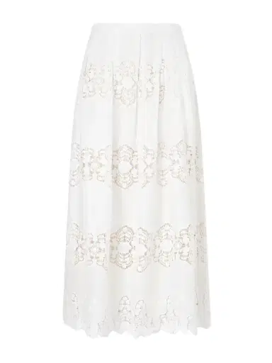 Miguelina Carissa Embroidered Cotton And Linen-blend Midi Skirt | Thumbnail 1