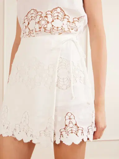 Miguelina Embroidered Cotton And Linen-blend Skort | Thumbnail 5