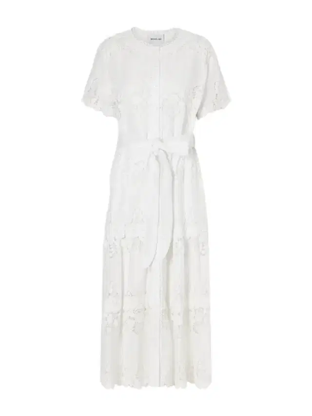 Romilly Belted Embroidered Cotton And Linen-blend Midi Dress