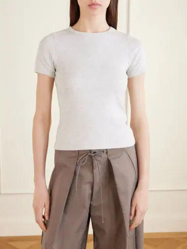 FLORE FLORE Car Ribbed Organic Cotton-jersey T-shirt | Thumbnail 3
