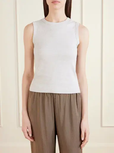 FLORE FLORE Esmé Ribbed Organic Cotton-jersey Tank | Thumbnail 3