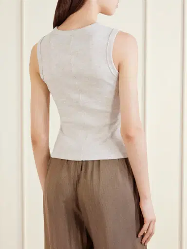FLORE FLORE Esmé Ribbed Organic Cotton-jersey Tank | Thumbnail 4