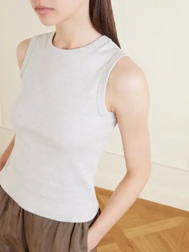 FLORE FLORE Esmé Ribbed Organic Cotton-jersey Tank | Thumbnail 5