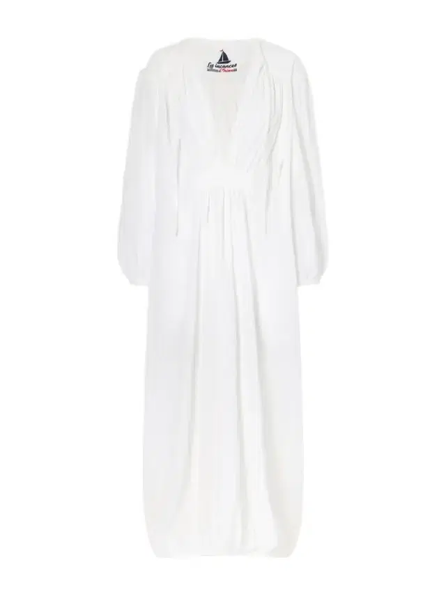 Hazy Gathered Cotton Maxi Dress