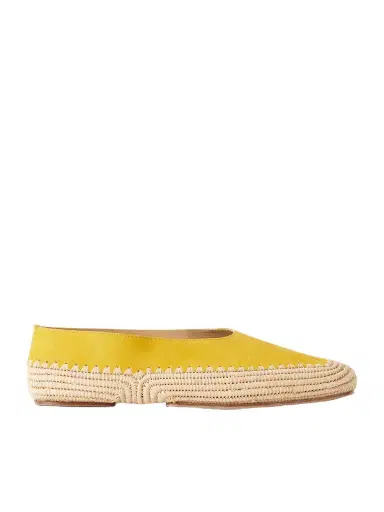 Gabriela Hearst Strength Suede And Raffia Ballet Flats | Thumbnail 1 Gabriela Hearst Strength Suede And Raffia Ballet Flats | Thumbnail 1