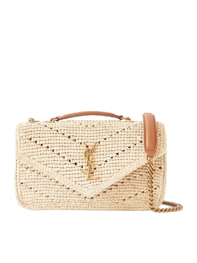 Loulou Small Leather-trimmed Raffia Shoulder Bag
